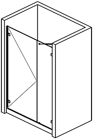 shower screen capsi wall 1GG180 2 fixed parallel stiffener anodised aluminium BSS effect