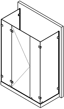 shower screen capsi wall 2fixed 1GG180 2laterals  anodised aluminium BSS effect