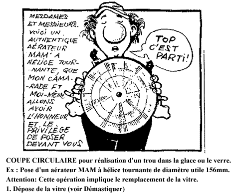 Coupe circulaire pour ralisation d'un trou dans le verre
