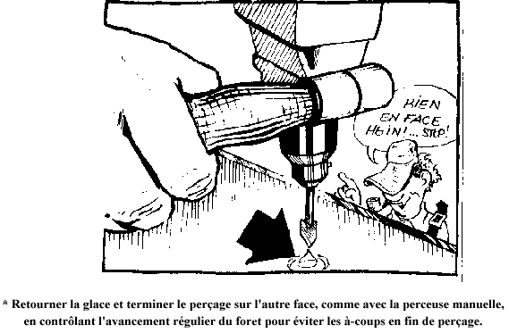 terminer le perage sur l'autre face